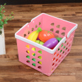 Fashion portable plastic basket storage with handle